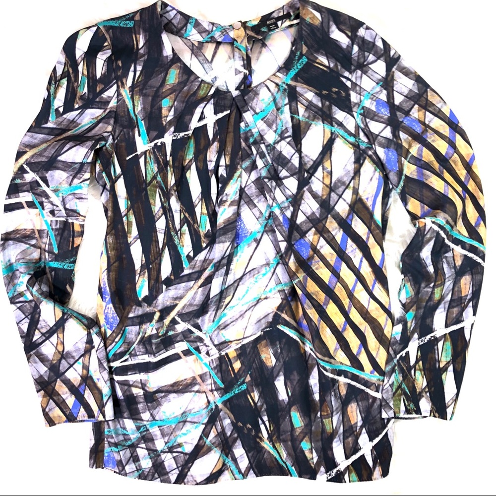 Hugo Boss Silk Long Sleeve Blouse Size 2